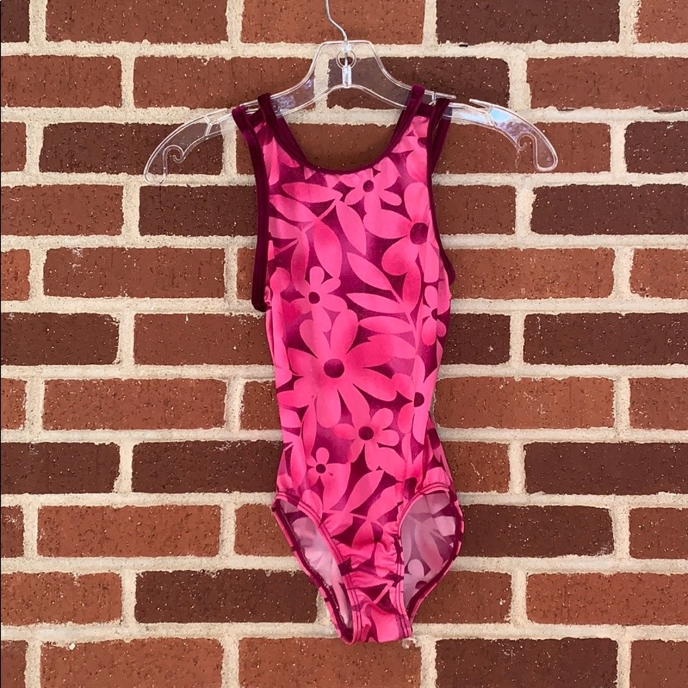 GK Pink Floral Leotard